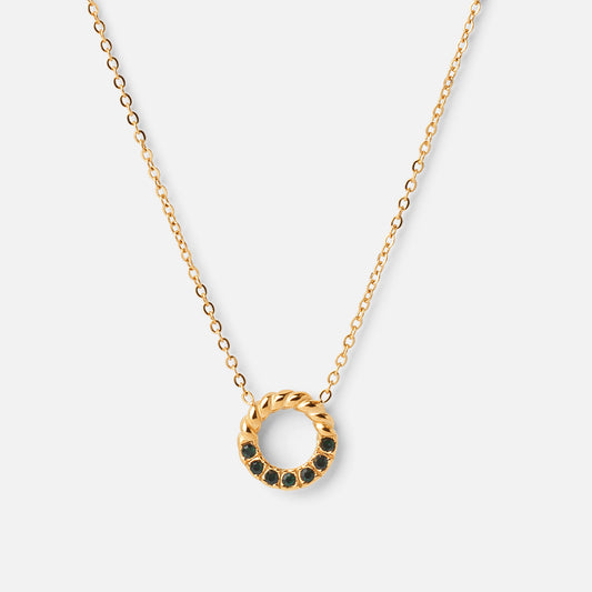 Twisted Green Zirkon Halskæde 18K Guldbelagt - Josephine Nord