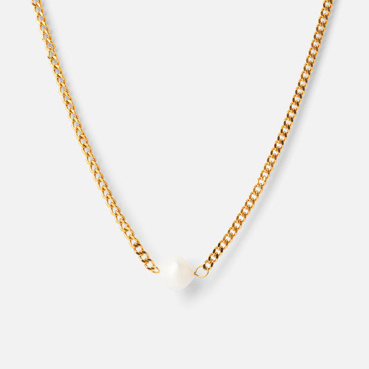 Panser Facet Perlehalskæde 18K Guldbelagt 3mm - Josephine Nord