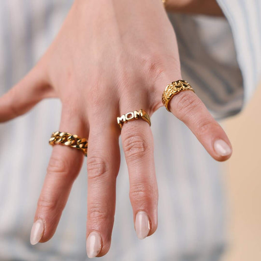 Mom Ring Justerbar 18K Guldbelagt - Josephine Nord