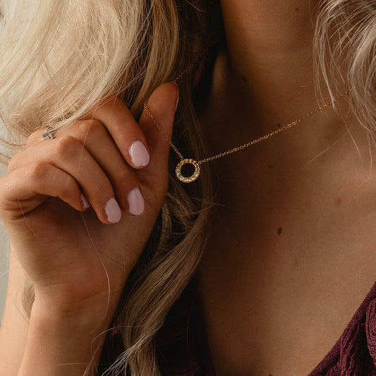 Twisted White Zirkon Halskæde + Armbånd 18K Guldbelagt - Josephine Nord