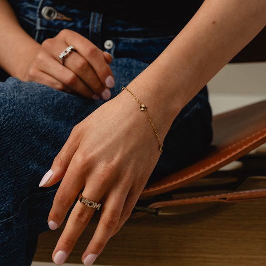 Scattered Flower Armbånd + halskæde 18K Guldbelagt - Josephine Nord