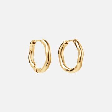 Wavy Hoops 18K Guldbelagt 20mm