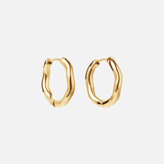 Wavy Hoops 18K Guldbelagt 20mm