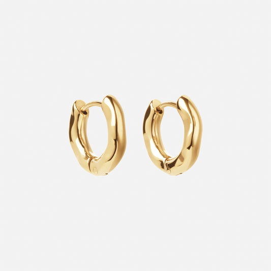 Wavy Hoops 18K Guldbelagt 14mm