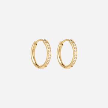 Zircon Øreringe 18K Guldbelagt 14mm