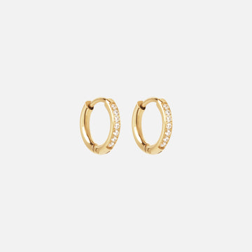 Zircon Øreringe 18K Guldbelagt 12mm