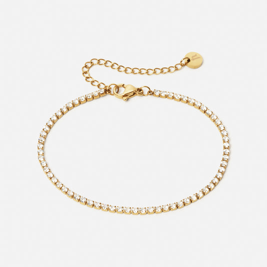 Tennisarmbånd Zirkon 18K Guldbelagt