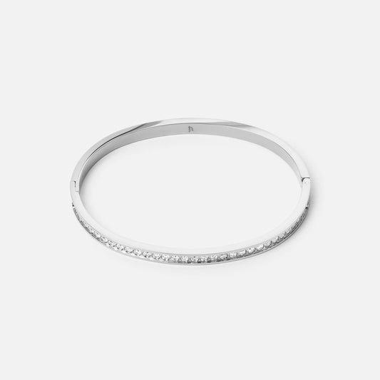 Zircon Bangle Sølvfarvet 4mm