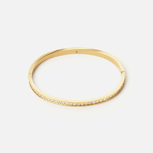 Zircon Bangle 18K Guldbelagt 4mm
