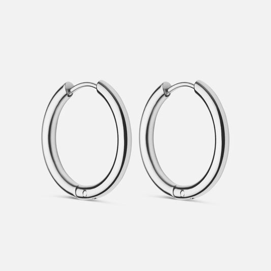 Basic Hoops Øreringe Sølvfarvet 21mm