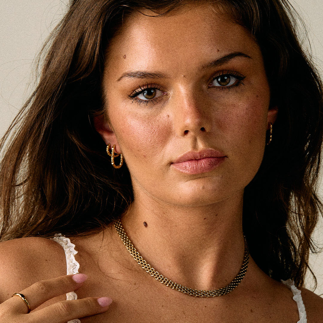 Astra Ovale Hoops Øreringe 18K Guldbelagt