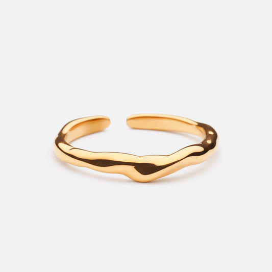 Curve Ring Justerbar 18K Guldbelagt - Josephine Nord