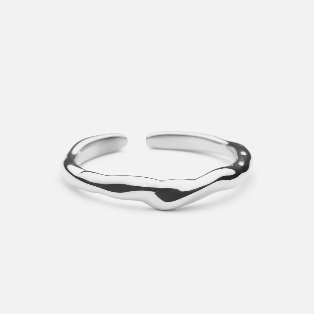 Curve Ring Justerbar Sølvfarvet