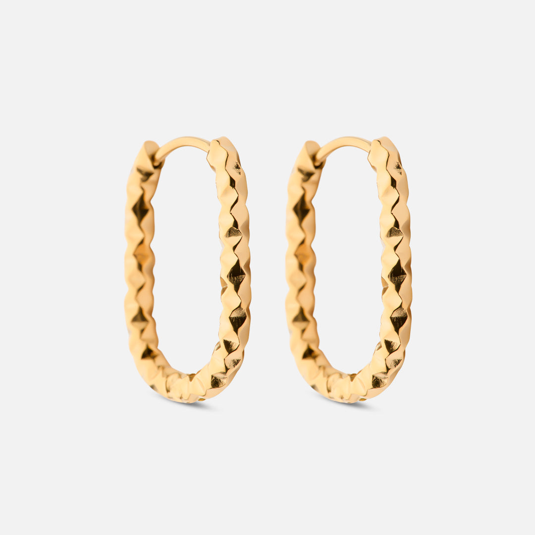 Astra Ovale Hoops Øreringe 18K Guldbelagt