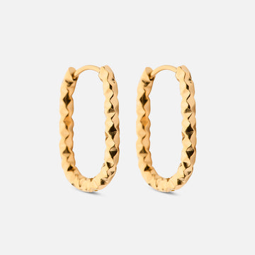 Astra Ovale Hoops Øreringe 18K Guldbelagt