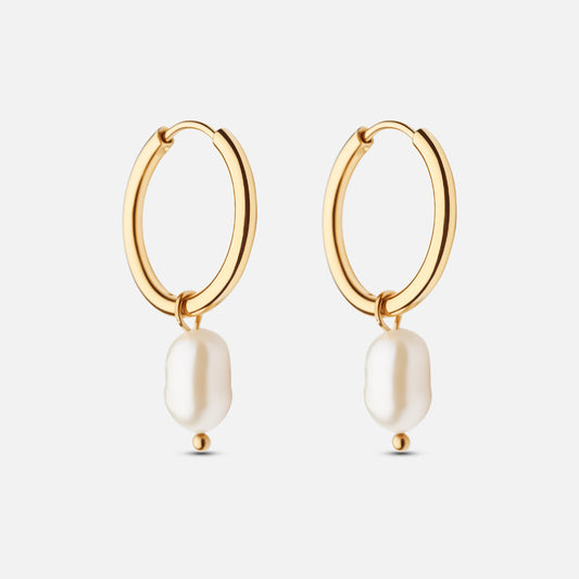 Perle Hoops Ferskvandsperler 18K Guldbelagt - Josephine Nord