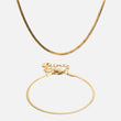 Flad Snake Halskæde & Armbånd 18K Guldbelagt 2mm