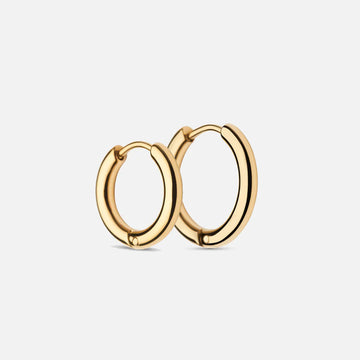 Basic Hoops Øreringe 15/17mm 18K Guldbelagt