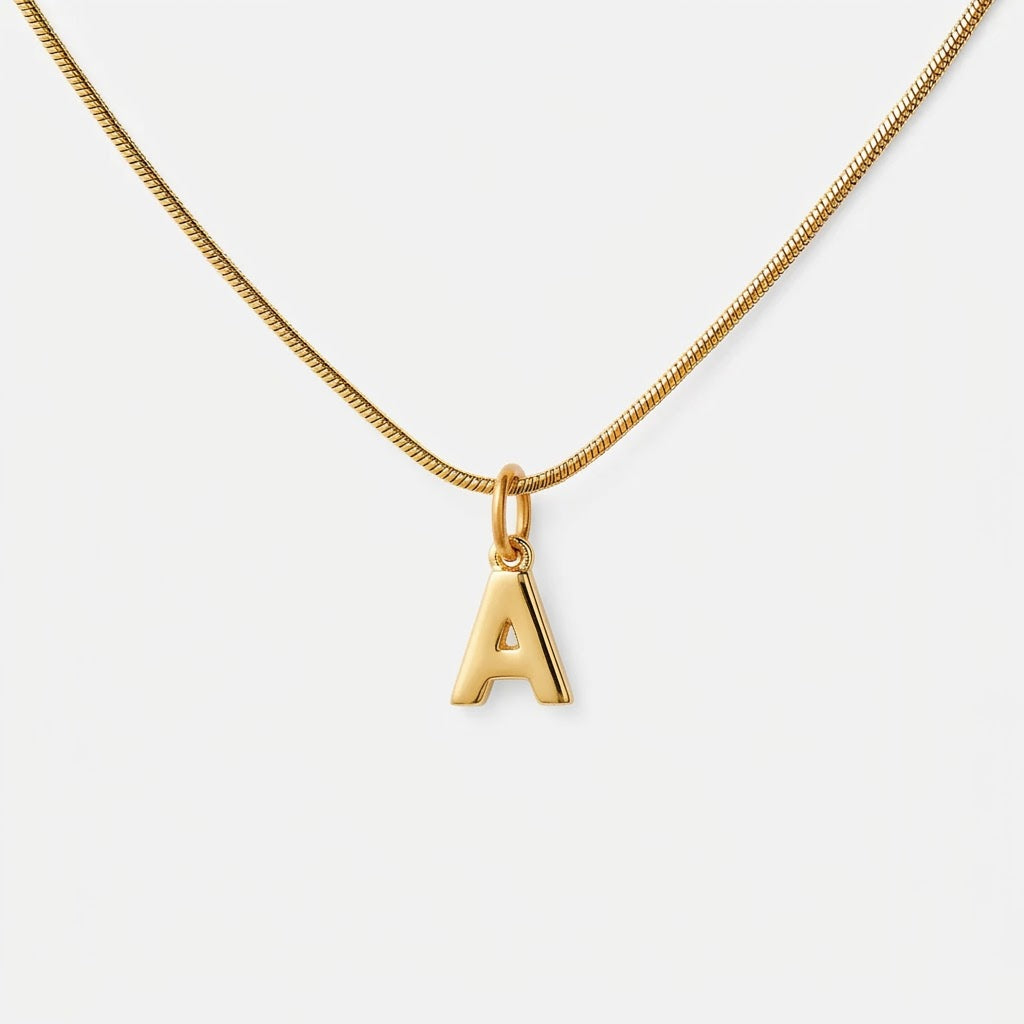 Bogstav Halskæde 18K Guldbelagt