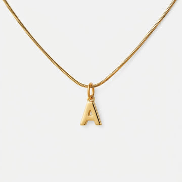 Bogstav Halskæde 18K Guldbelagt