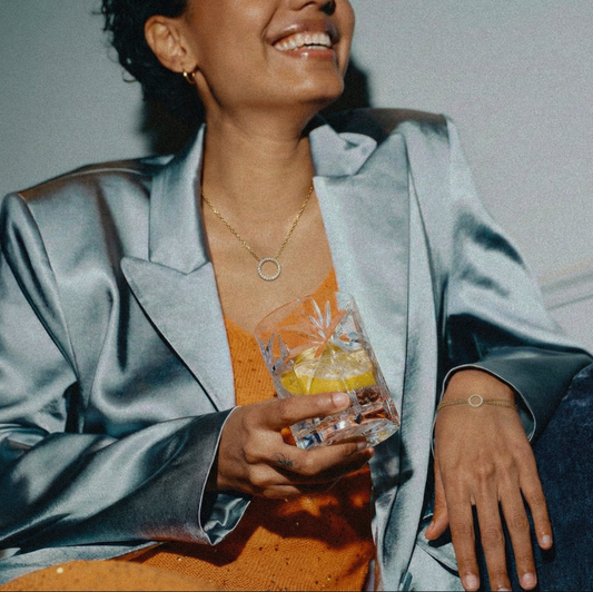 Circle Zirkon Halskæde 18K Guldbelagt 20mm