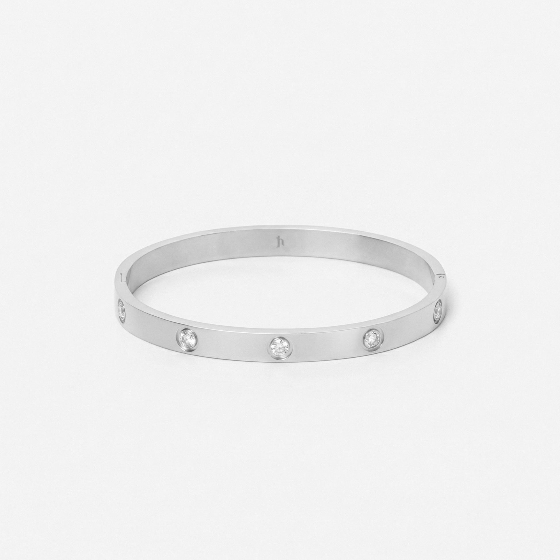Crystal Bangle Sølvfarvet 6mm