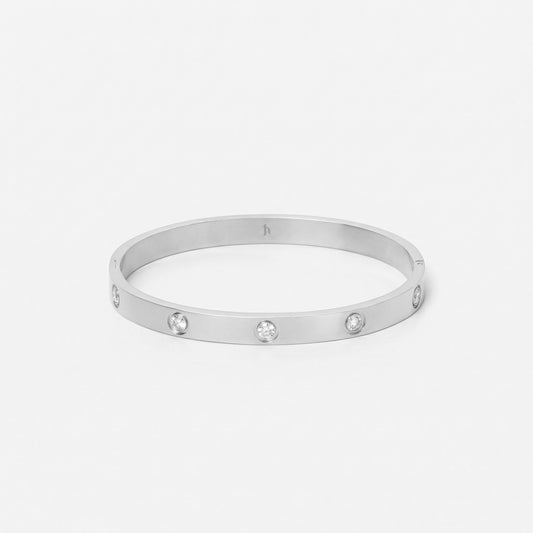 Crystal Bangle Sølvfarvet 6mm