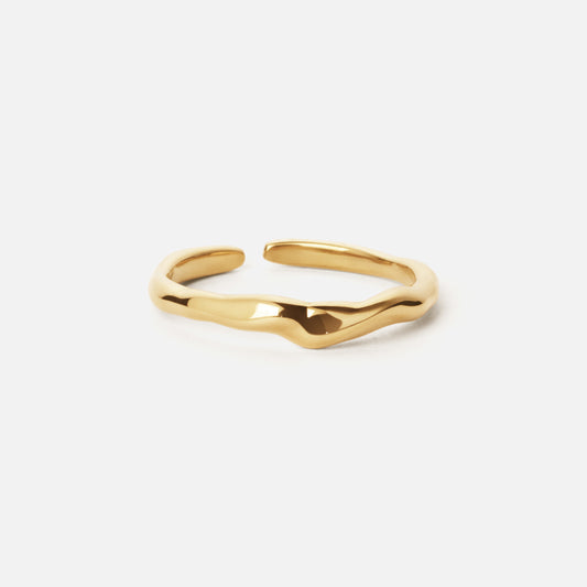 Curve Ring Justerbar 18K Guldbelagt