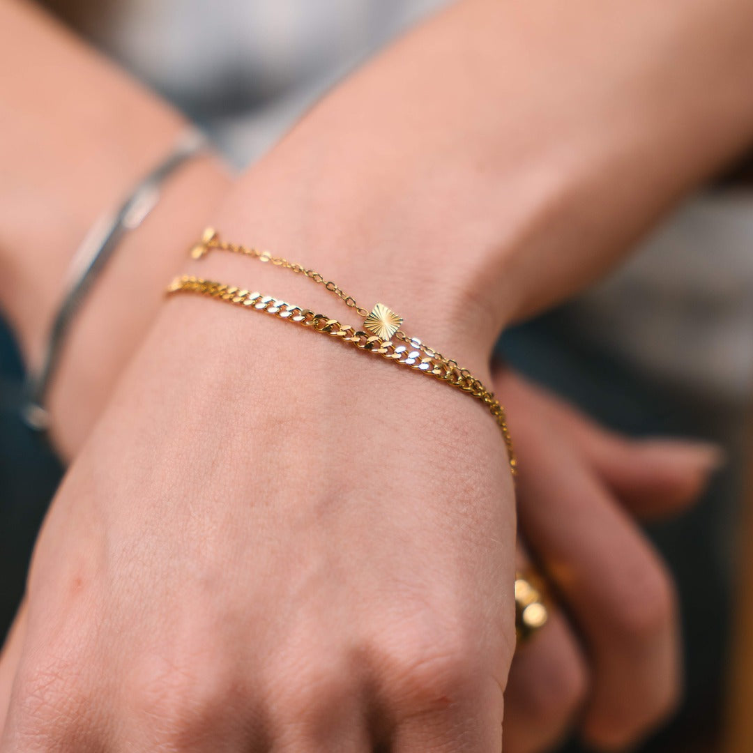 Panser Facet Armbånd 18K Guldbelagt 3mm - Josephine Nord