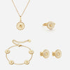Marguerit Halskæde + Armbånd + Øreringe + Ring 18K Guldbelagt