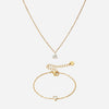 Ice Drop Zirkon Armbånd + Halskæde 18K Guldbelagt