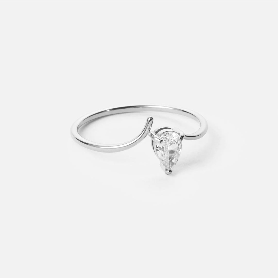 Ice Drop Zirkon Ring Sølvfarvet
