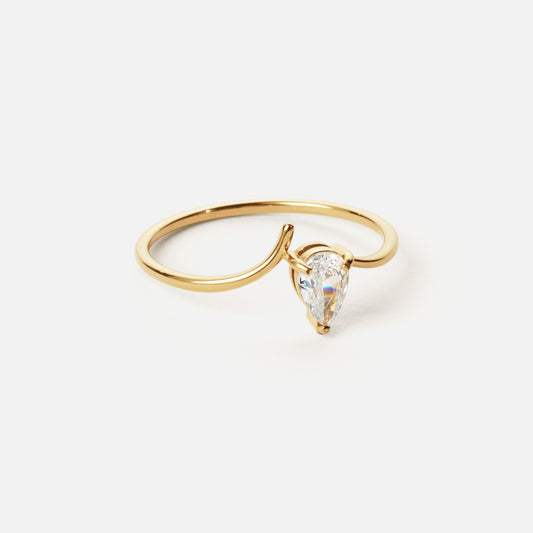 Ice Drop Zirkon Ring 18K Guldbelagt