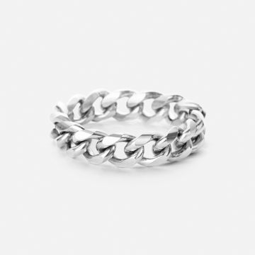 Panser Facet Ring Sølvfarvet