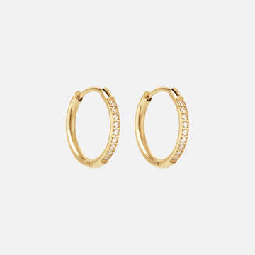 Zircon Øreringe 18K Guldbelagt 16mm