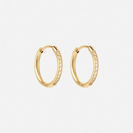 Zircon Øreringe 18K Guldbelagt 16mm