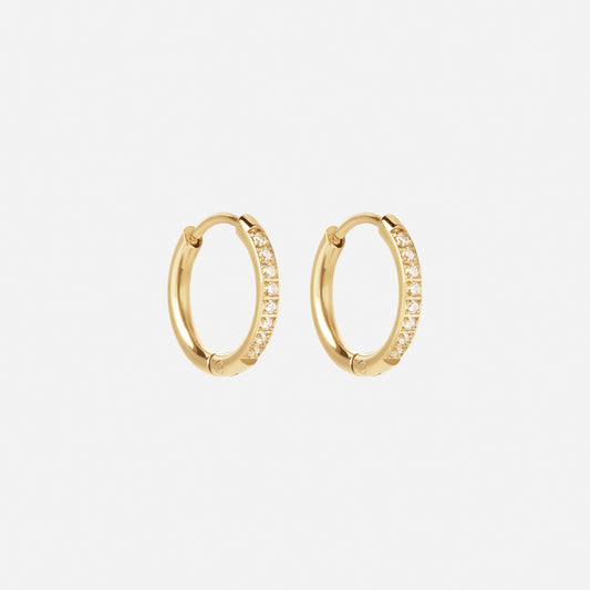 Zircon Øreringe 18K Guldbelagt 14mm