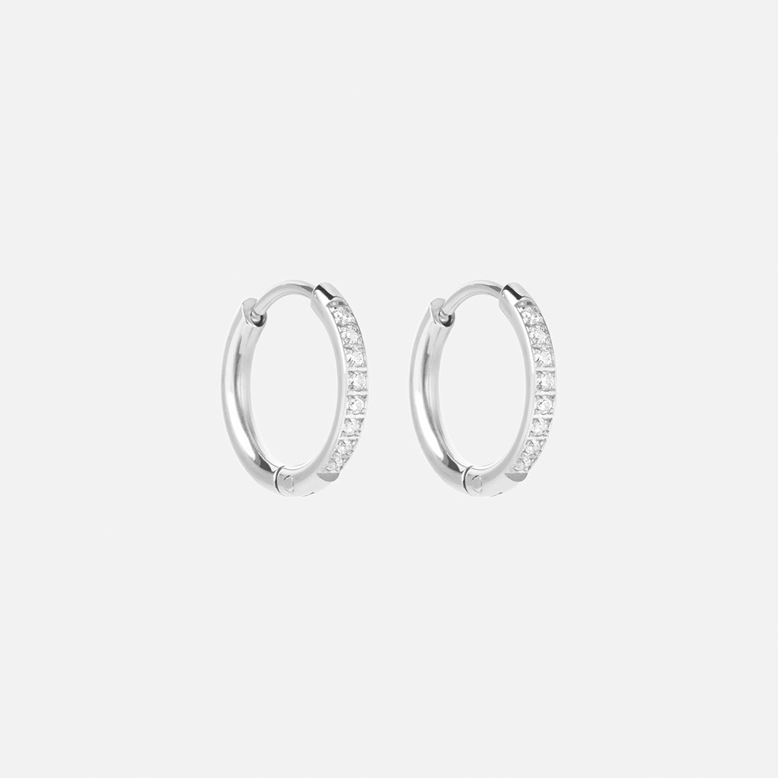 Zircon Øreringe Sølvfarvet 14mm