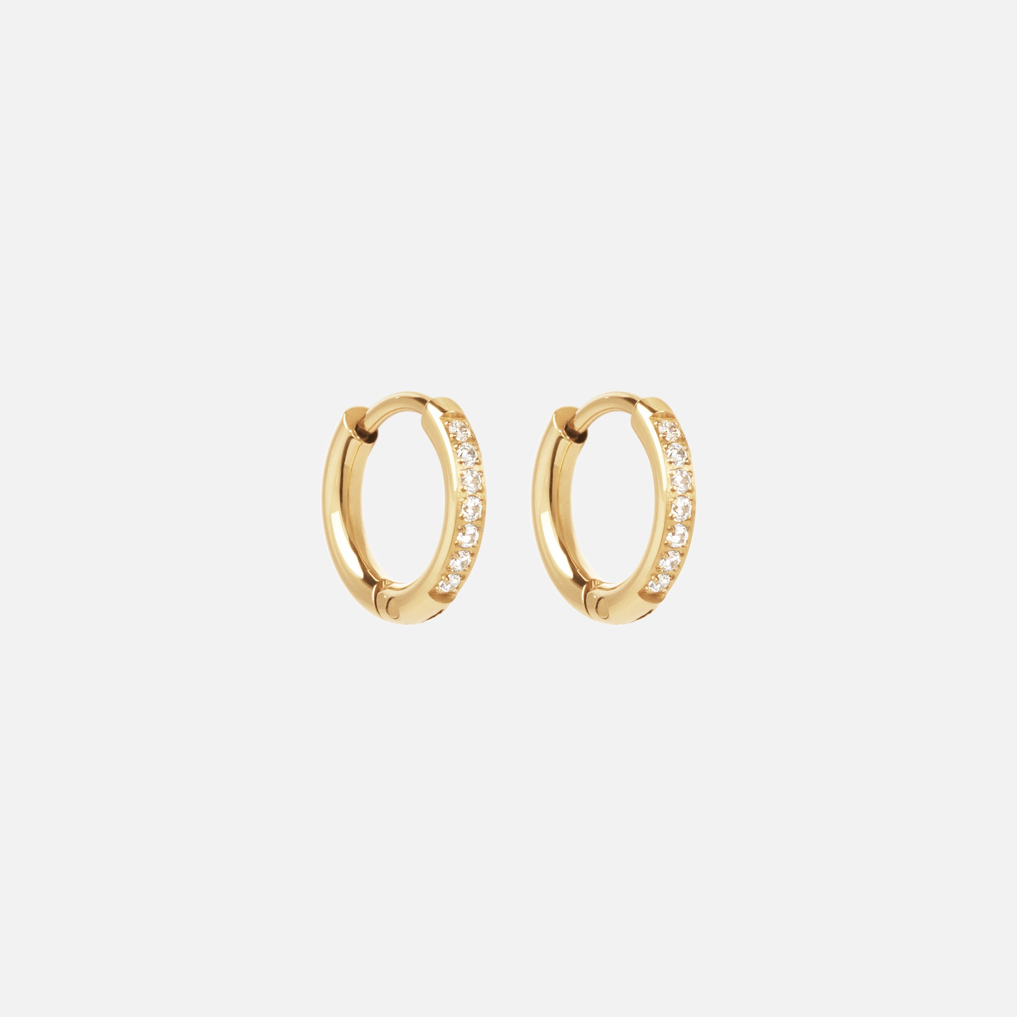 Zircon Øreringe 18K Guldbelagt 12mm