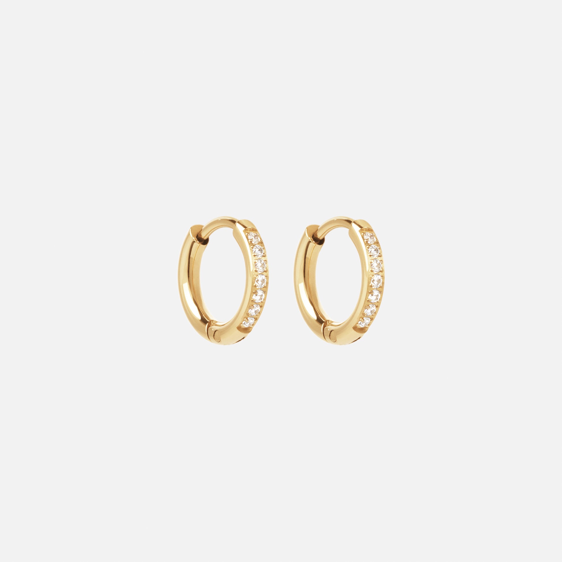 Zircon Øreringe 18K Guldbelagt 12mm