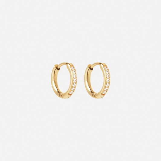 Zircon Øreringe 18K Guldbelagt 12mm