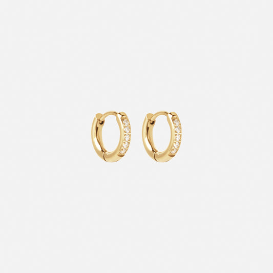 Zircon Øreringe 18K Guldbelagt 10mm
