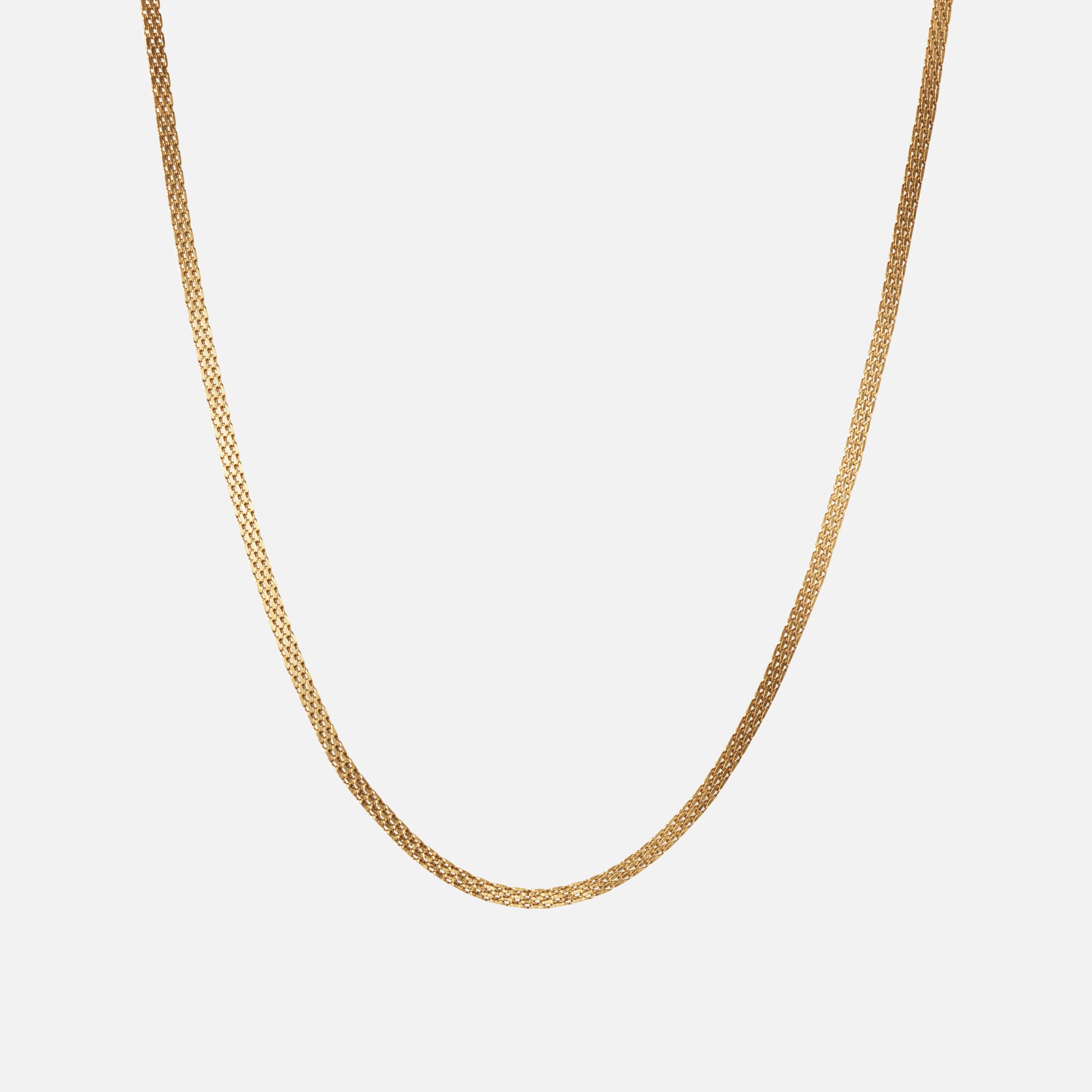 Mesh Halskæde 18K Guldbelagt 3mm