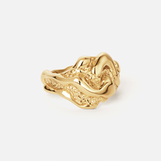 Lava Texture Ring 18K Guldbelagt