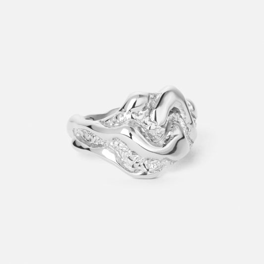 Lava Texture Ring Sølvfarvet