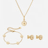Marguerit Halskæde + Øreringe + Armbånd 18K Guldbelagt 8mm