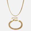 Mesh Halskæde + Armbånd 18K Guldbelagt 6mm