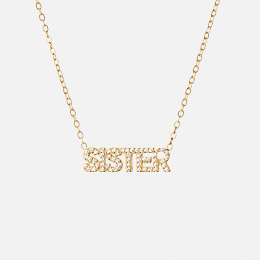 SISTER Zirkon Halskæde 18K Guldbelagt