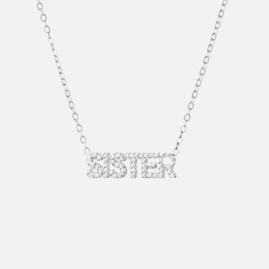 SISTER Zirkon Halskæde Sølvfarvet