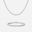 Tennis Supreme Zirkon Armbånd + Halskæde Sølvfarvet 3mm